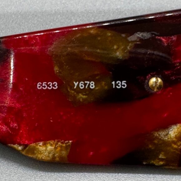 RARE Authentic YSL Yves SaintLaurent Red Gold Marble Sunglasses *For frames Only - Picture 4 of 15